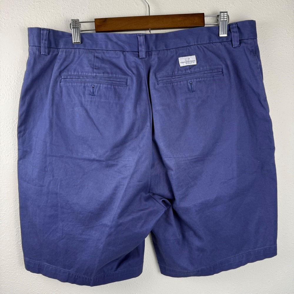 Vineyard Vines Mens Blue Breaker Shorts Size 40 Cotton Stretch Chino Casual - Picture 2 of 8